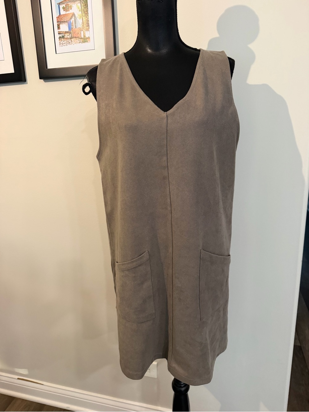 She + Sky Women’s Brown Overall Mini Dress L